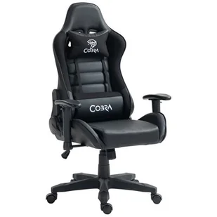 Cobra Rebel CR206 Gamingowy do 130kg Skóra ECO Czarny - Fotele gamingowe - miniaturka - grafika 1