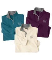 Bluzy męskie - Zestaw 3 swetrów z mikropolaru Sport Mountain Mężczyzna Atlas For Men - Kolor : Niebieski - Rozmiar : 5XL - miniaturka - grafika 1