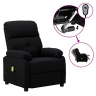 Fotele - vidaXL Lumarko Elektryczny fotel masujący, rozkładany, czarny, obity tkaniną! 3073814 - miniaturka - grafika 1