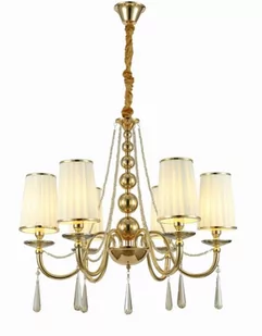 Lumina Deco Deco KLASYCZNY ŻYRANDOL KRYSZTAŁOWY ZŁOTY FABIONE W6 - Lampy sufitowe - miniaturka - grafika 1