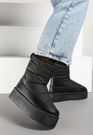 Śniegowce damskie - Czarne Pikowane Śniegowce na Grubej Podeszwie Inoriah - miniaturka - grafika 1