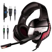 Słuchawki - ONIKUMA K5 PRO czarno-czerwone - miniaturka - grafika 1