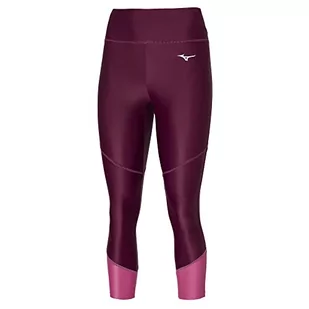 Mizuno Legginsy damskie Impulse Core 3/4, wino, S, Wino winogronowe, S - Legginsy - miniaturka - grafika 1
