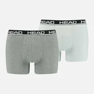 Majtki męskie - Bokserki męskie HEAD, 2-pak - Basic, bawełna stretch, gładkie szare M - miniaturka - grafika 1