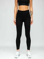 Spodnie sportowe damskie - Czarne legginsy damskie Denley YW01001 - miniaturka - grafika 1
