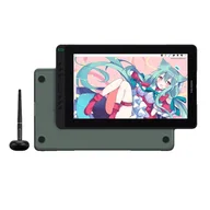 Tablety graficzne - Tablet graficzny 13,3", 120% przestrzeni barw sRGB, 8192 poziomy nacisku, zielony z podstawką - miniaturka - grafika 1