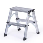 Drabiny - Stopnie aluminiowe dwustronne, 2x2 stopnie, 425 mm - miniaturka - grafika 1