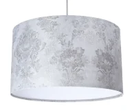 Lampy stojące - Srebrno-biała lampa wisząca z abażurem - S393 Pini - miniaturka - grafika 1