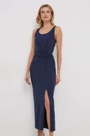 Sukienki - Lauren Ralph Lauren sukienka kolor granatowy maxi dopasowana - miniaturka - grafika 1