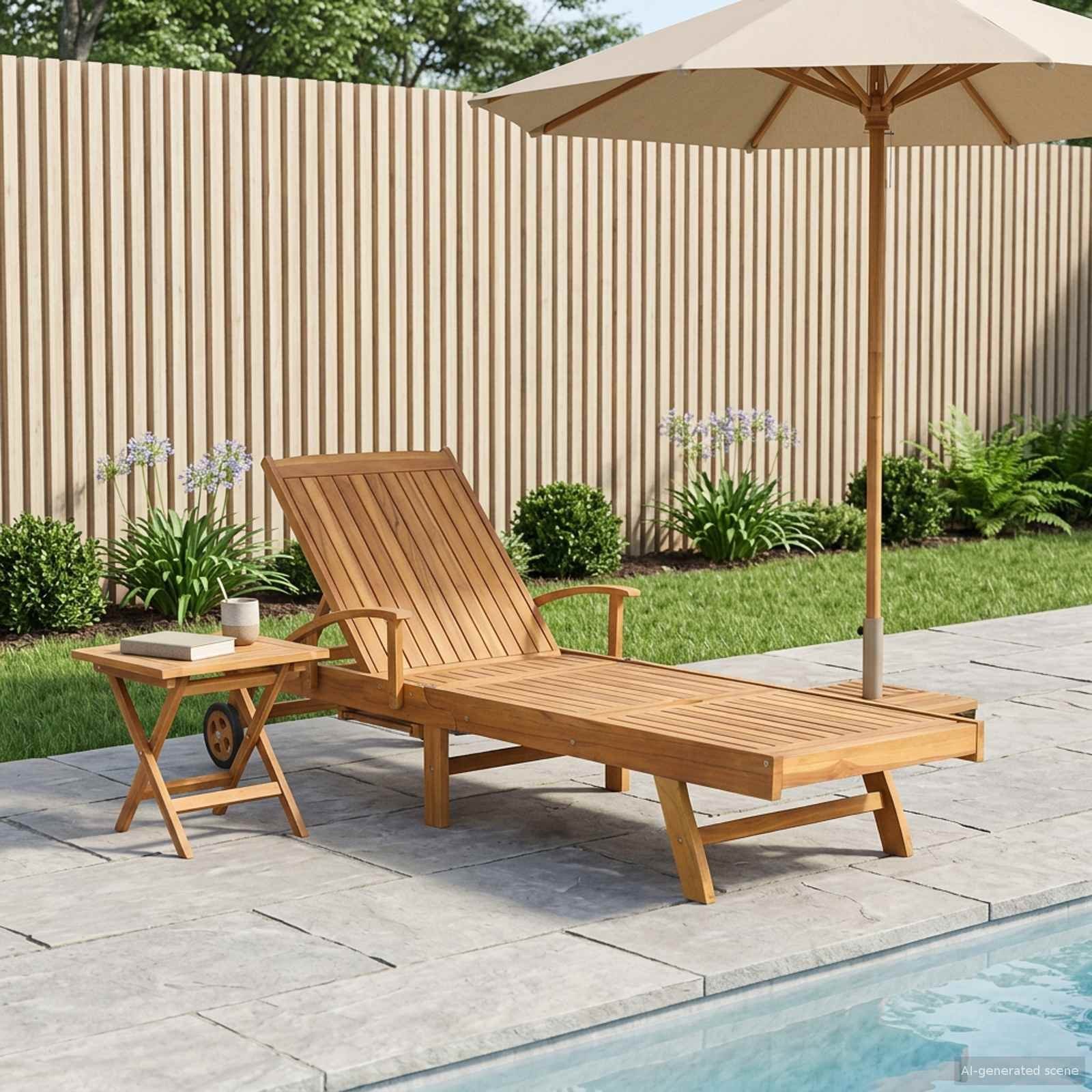 vidaXL Leżak ze stolikiem 2 pcs brązowy 40 x 40 x 40 cm 42032669