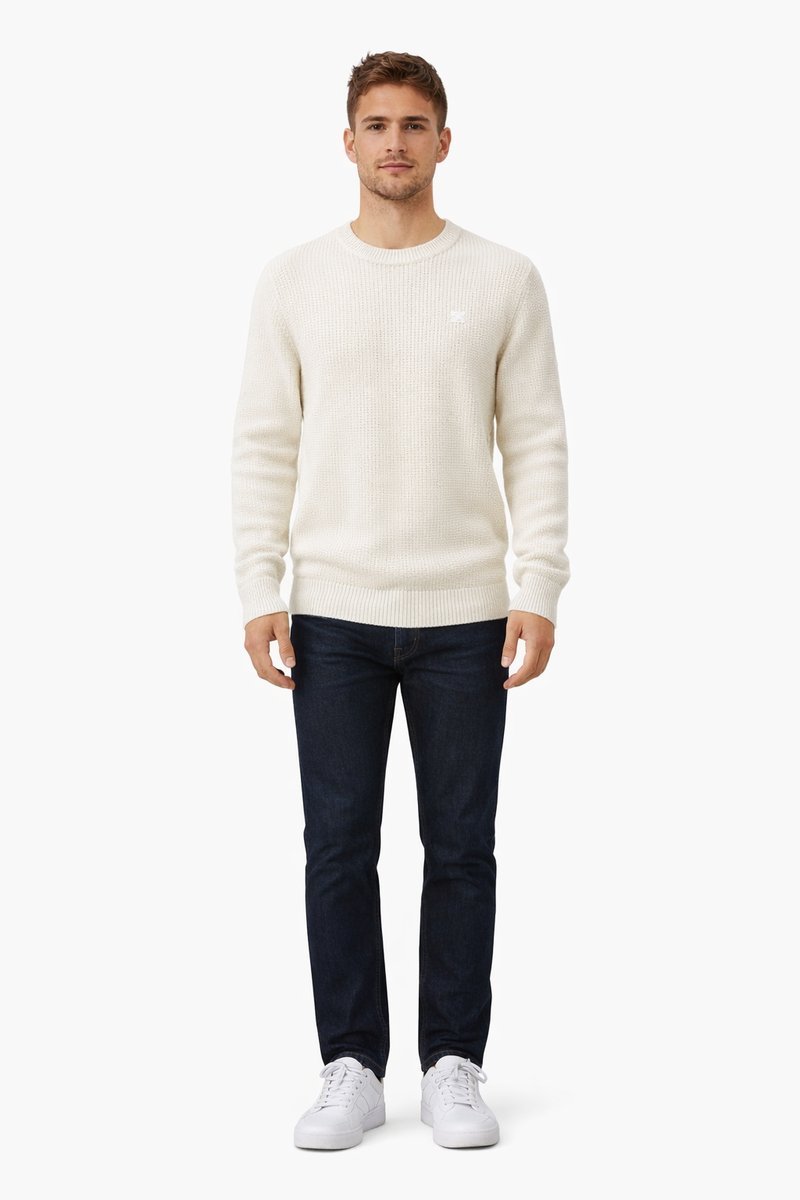 CALVIN KLEIN JEANS MĘSKI SWETER Z LOGO ECRU KLASYCZNY XL 1I3A