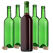 Domowy wyrób alkoholu - BUTELKI DO WINA NA WINO NALEWKI 750ml 0,75L BUTELKA SZKLANA 30szt Z KORKAMI - miniaturka - grafika 1