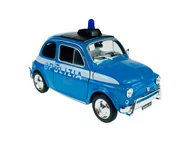 Samochody i pojazdy dla dzieci - WELLY FIAT NUOVA 500 POLIZIA 1:24 SAMOCHÓD NOWY METALOWY MODEL - miniaturka - grafika 1