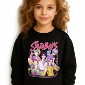 Bluzy dla dziewczynek - Bluza Dziecięca Czarna SAJA SQUAD Do Przedszkola K-pop Muzyka Wz - 140 cm - miniaturka - grafika 1