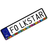 Akcesoria motoryzacyjne - Nakładka Folk na tablicę rejestracyjną - wzory łowickie - czarna Folkstar - miniaturka - grafika 1