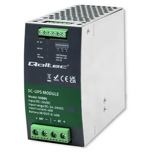 Moduł UPS Qoltec DC na szynę DIN | 40A | 274V - Zasilacze awaryjne UPS - miniaturka - grafika 1
