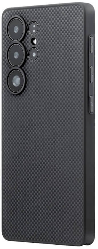 Pitaka PIN Button Case, Black/Grey Plain - Samsung Galaxy S25 Ultra