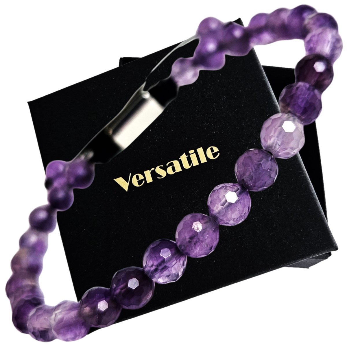 Piękna REGULOWANA Bransoletka NATURALNY AMETYST NAJWYŻSZA JAKOŚĆ