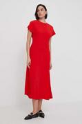 Sukienki - Tommy Hilfiger sukienka kolor czerwony maxi rozkloszowana - miniaturka - grafika 1