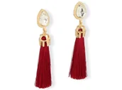 Kolczyki - Klipsy do uszu długie wiszące sznurki z srebrnym oczkiem - miniaturka - grafika 1