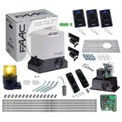 Zestawy do bram - FAAC Zestaw DELTA 2 740 230V do bram przesuwnych do 500 kg + Lampa GUARD + Listwa (5 m) - miniaturka - grafika 1