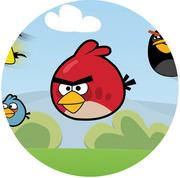 Urodziny dziecka - Dekoracyjny opłatek tortowy Angry Birds - 20 cm - miniaturka - grafika 1