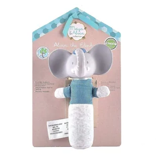 Meiya & Alvin - Grzechotka Miękka Z Gryzakiem Z Organicznego Kauczuku Hevea Alvin Elephant - Gryzaki dla dzieci - miniaturka - grafika 1