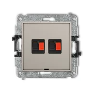 Gniazdka elektryczne - Karlik Gniazdo głośnikowe podwójne MINI - taupe - miniaturka - grafika 1
