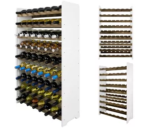 Dębowy regał na wino RW-20 63 butelki – Biały czarny drewno dębowe / Wamar-Sosenka - Stojaki na wino - miniaturka - grafika 1