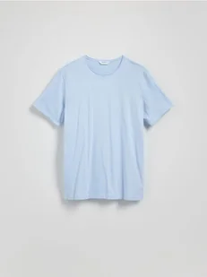 Reserved - Bawełniany t-shirt regular - jasnoniebieski - Koszulki męskie - miniaturka - grafika 1