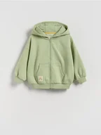 Bluzy i sweterki niemowlęce - Reserved - Bawełniana bluza oversize - oliwkowy - miniaturka - grafika 1
