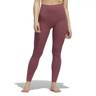 Spodnie sportowe damskie - Legginsy adidas Yoga 4 Elements 7/8 Tights HD4485 - bordowe - Adidas - grafika 1