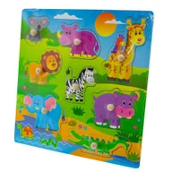 Puzzle - Edukacyjne Puzzle Drewniane Układanka Safari 18m+ - miniaturka - grafika 1