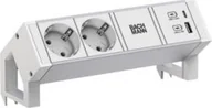 Gniazdka elektryczne - Bachmann BACHMANN DESK2 ALU WIT 2xCEE7/3 1xUSB A/C 22W 0,2m GST18 - miniaturka - grafika 1
