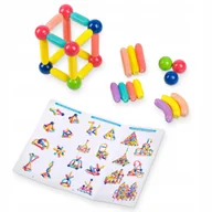 Klocki - KLOCKI MAGNETYCZNE KONSTRUKCYJNE EDUKACYJNE 64 el. - miniaturka - grafika 1