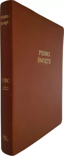 Uwspółcześniona Biblia Gdańska UBG duża ekoskóra PU F3 złoto szeroki margines brąz - Religia i religioznawstwo - miniaturka - grafika 1