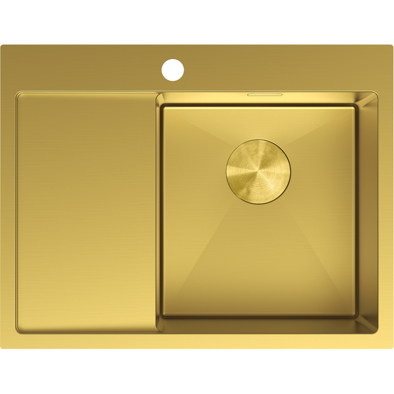 Mexen Exar zlewozmywak stalowy 1-komorowy z ociekaczem prawy 620 x 480 mm, złoty - 6432621005P-55
