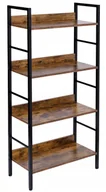Regały - Regał Na Książki Z Półkami Rustykalny Industrialny Metalowy Drabinkowy Loft - miniaturka - grafika 1
