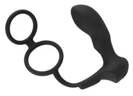 Korki analne - Black Velvets Double Ring & Plug with Vibration - miniaturka - grafika 1