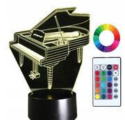 Lampy stojące - Lampka Nocna Led 3D Fortepian Instrument Grawer - miniaturka - grafika 1