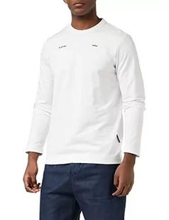 G-STAR RAW Męski T-shirt Tweeter R T Ls, Biały (White D136-110), M - Koszulki męskie - miniaturka - grafika 1