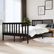 Łóżka - Lumarko Rama łóżka, czarna, lite drewno, 120x200 cm - miniaturka - grafika 1