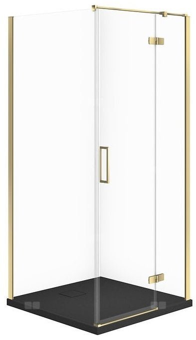 Cersanit SET C556 Kabina CITY PRAWA ZŁOTA 90X90X195+TAKO SLIM CZARNY MAT WIR