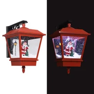 Oświetlenie świąteczne - vidaXL Latarnia świąteczna LED z Mikołajem, czerwona, 40x27x45 cm - miniaturka - grafika 1
