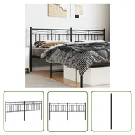 Inne meble do sypialni - The Living Store Metalowe wezgłowie - czarne - 193 cm - Wezgłowie - miniaturka - grafika 1