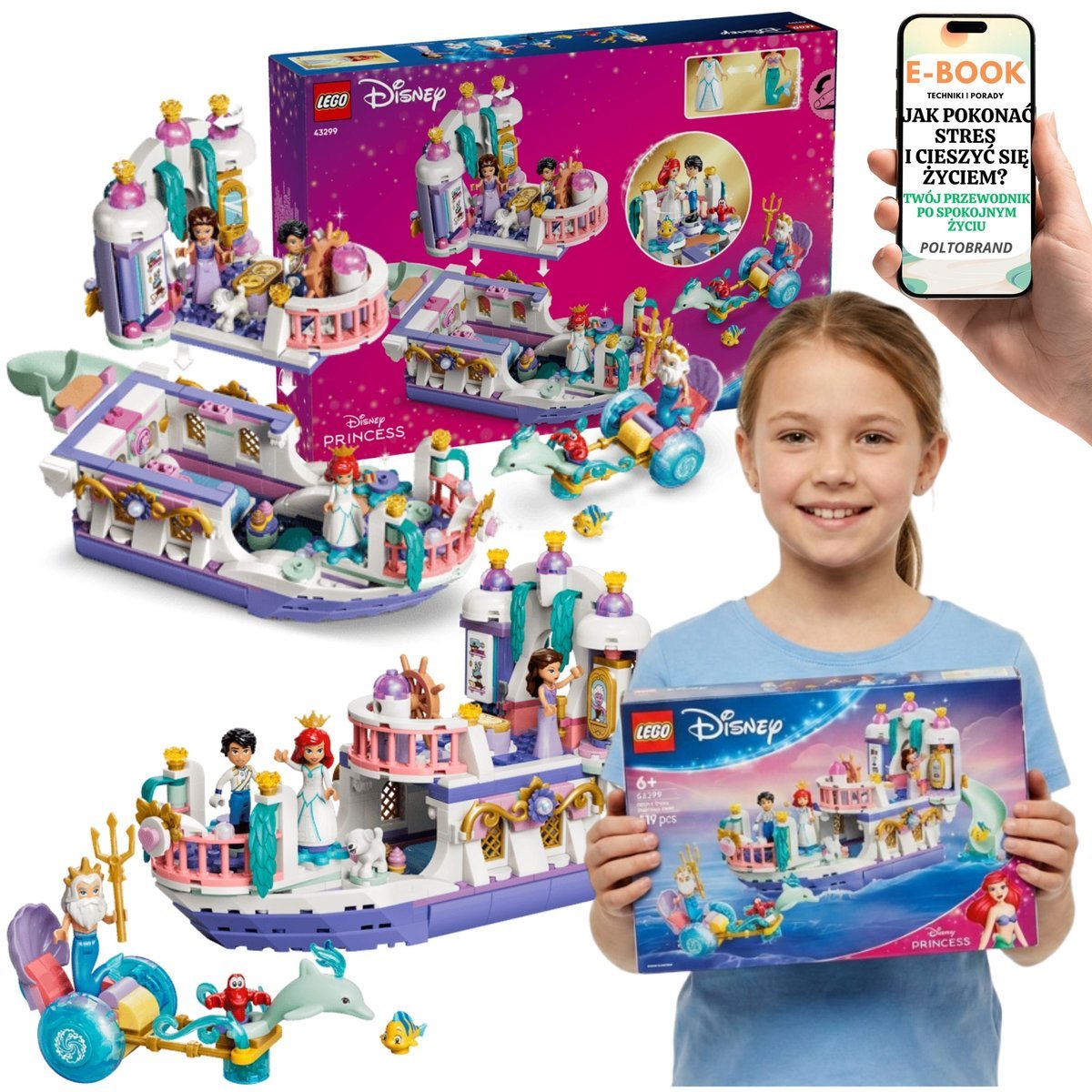 LEGO DISNEY PRINCESS 43299 Łódź Weselna Arielki Mała Syrenka Dla Dziewczynki + E-BOOK-1
