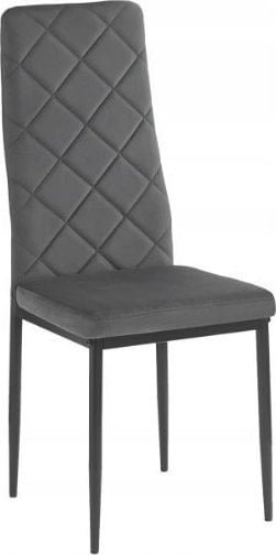 kontrast Krzesło tapicerowane nowoczesne do jadalni salonu welurowe Mark7 szare