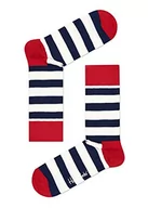 Skarpetki męskie - Happy Socks Stripe, kolorowe i zabawne, Skarpety dla kobiet i mężczyzn, Czerwony-Biały (41-46) - miniaturka - grafika 1