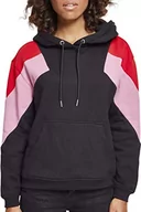 Swetry damskie - Urban Classics Damski sweter z kapturem, wielokolorowy (Blk/Firered/Cool Pink 01470), L - miniaturka - grafika 1