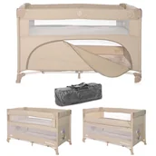 Łóżeczka i kojce - Łóżeczko Turystyczne 3W1 Regulowany Poziom Dostawka Lorelli - miniaturka - grafika 1